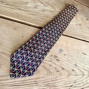 Robert Talbott Navy and Gold trumpet pattern Tie